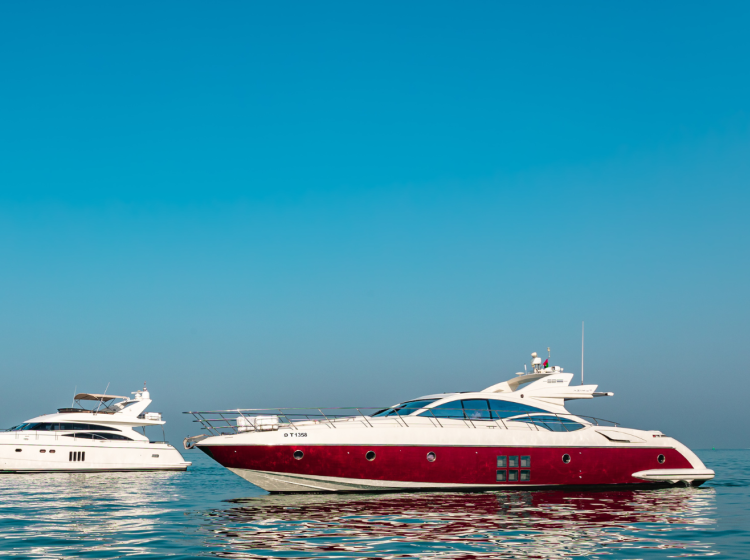 Skywalker's rental yacht is anchored in Dubai waters