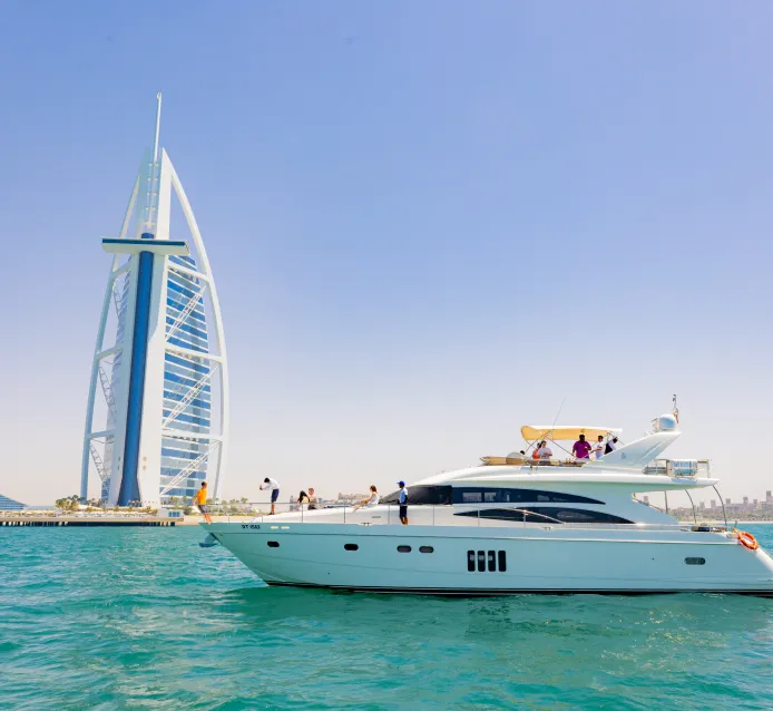 Tourists can enjoy yacht cruises in Dubai under standard safety and navigation rules.
