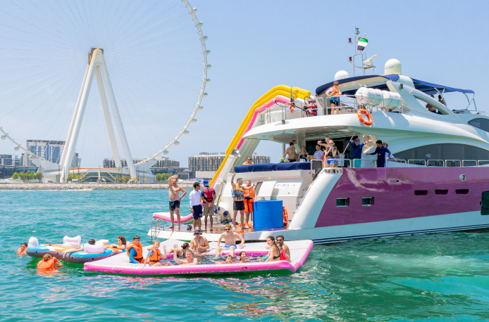 yacht ride & slide in dubai